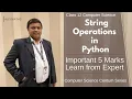 String Operations in Python Lesson 8 Strings and String manipulation Class 12 Computer Science