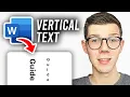 How To Make Vertical Text In Word - Full Guide