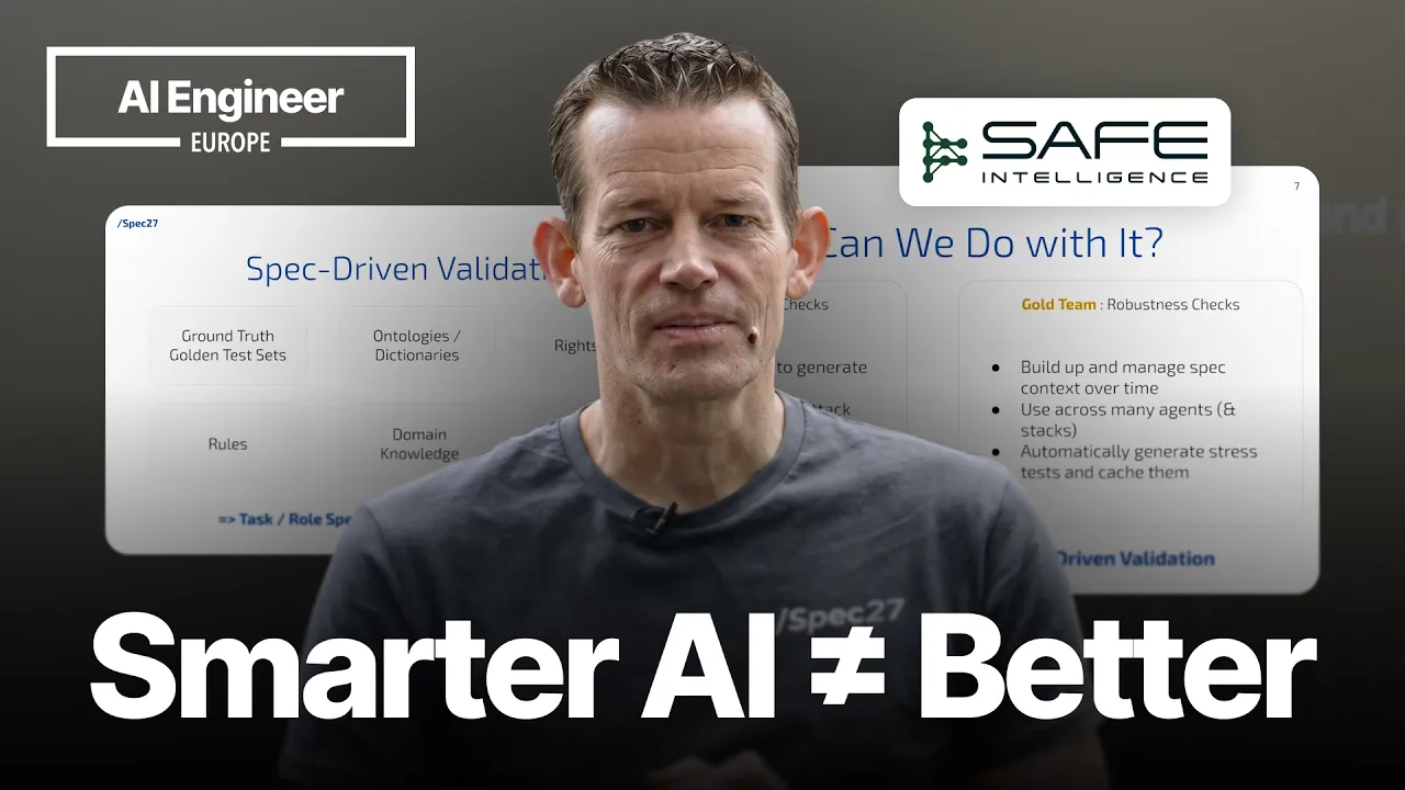 Spec-Driven Testing for Agents With A Brain the Size of A Planet — Steven Willmott, SafeIntelligence: video thumbnail