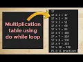 how to create multiplication table using do while loop in c program programscorner do while loop