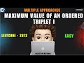 Maximum Value of an Ordered Triplet I Multiple Approaches Leetcode 2873 codestorywithMIK