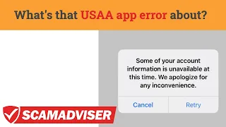 Some of your account information is unavailable at this time USAA and communication error