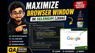 How to Maximize Browser Window in Selenium WebDriver Java Selenium Tutorial