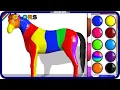 Colorful Horse Coloring Akn Kids House