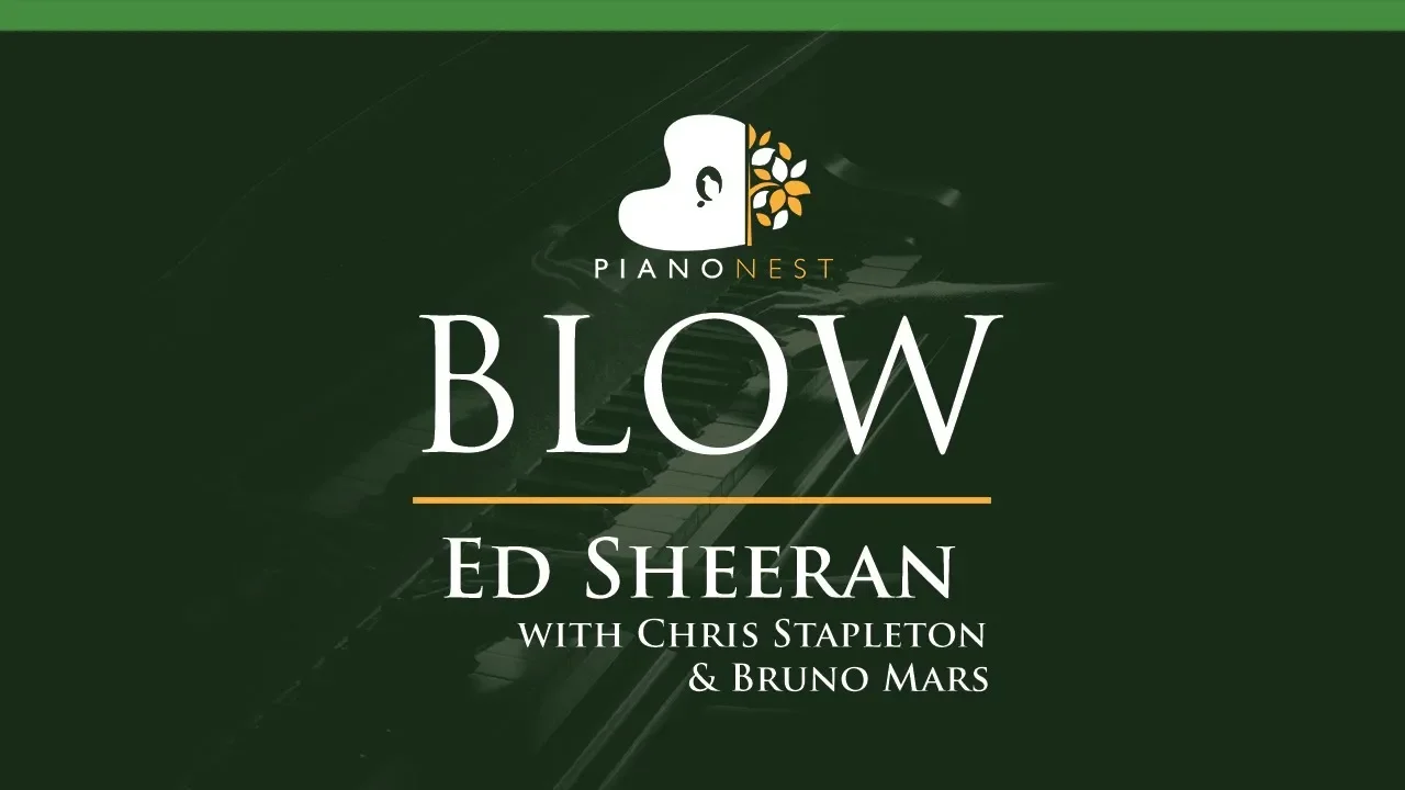 Ed Sheeran - BLOW (with Chris Stapleton & Bruno Mars) - LOWER Key (Piano Karaoke / Sing Along)