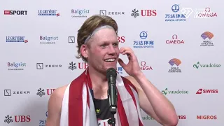 Parker Wolfe after winning his first Diamond League in Zurich