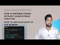 how to reverse string without using strrev function PHP Interview question Must Know
