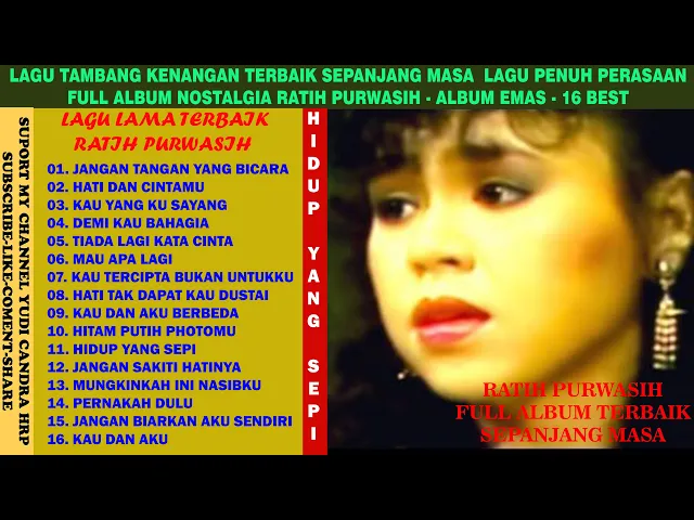 Download MP3 RATIH PURWASI - LAGU NOSTALGIA TERBAIK TERPOPULER FULL ALBUM  LAGU TAMBANG KENANGAN -16 BEST