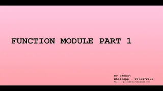 Function Module - Part 1