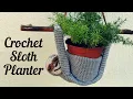 Crochet Sloth Plant Holder Planter Heart and Craft