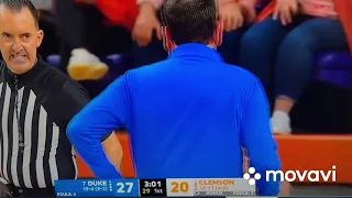 Clemson player intentional foul on Wendell Moore Duke break away dunk Flagrant 2 ejection