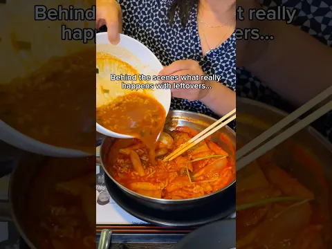 Behind the scenes what really happens with leftovers… #food #eating #mukbang #korean