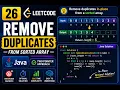 26 Remove Duplicates from Sorted Array leetcode java solution java coding interview questions