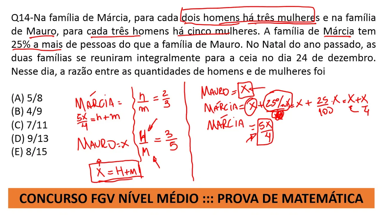 Sistema de Equações Prova de Matemática #FGV Concurso Agente Legislativo Q14