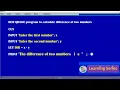 QBASIC Program average product of three numbers and difference of two numbers
