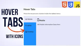 Create Hover Tabs in HTML CSS Tutorial JavaScript Tutorial to create hover Tabs W3schools Html