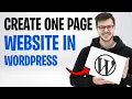 How to Create a One Page Website in WordPress 2026