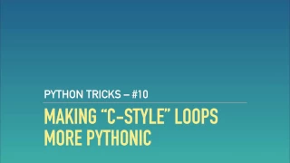 For Each Loops in Python with enumerate and range