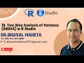 10 Two Way Analysis of Variance ANOVA in R Dr Dhaval Maheta
