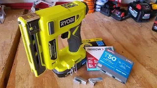 Ryobi One 18V Cordless Crown T50 Stapler Review