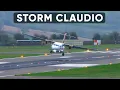 Download Lagu STORM CLAUDIO: ATR72 Turboprop Crosswind Landing at Bristol Airport (4K)