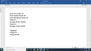JAVA Basic Relational Operation Conditional Statement If Else Grade Average