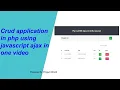 Vanilla JavaScript Ajax CRUD in PHP in one