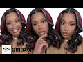 These HIGHLIGHTS Are EVERYTHING Black Wig With Red And Blonde Highlights Ft UNICE HAIR AMAZON