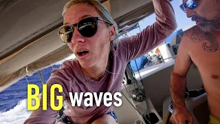 HEAVY WEATHER Sailing! Slammed by 15 Foot Waves 🌊 Sailing Vessel Delos Ep. 517