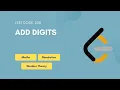 Add Digits Leetcode 258 Maths Simulation Number Theory