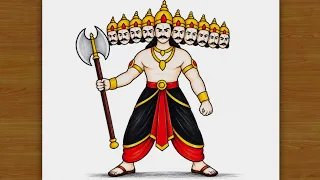 Ravan ki drawing | Dussehra drawing | drawing | chitra | ravan ka chitra | pictures