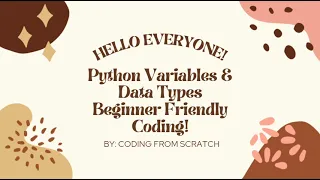Python Variables Data Types Python Tutorial for Beginners