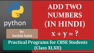 Sum of two numbers in python Add two numbers in python hindi