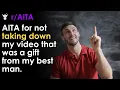 AITA for not taking down my that was a gift from my best man