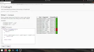 String 1 frontAgain Javascript solution