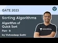 Sorting Algorithms L - 8 Algorithm of Quick Sort GATE