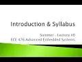 ECE 476-00 Introduction Syllabus Su