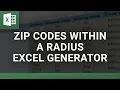 Zip Codes within a Radius Excel Generator