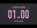 1 Minute Countdown Timer Flip Clock with Simple Beeps