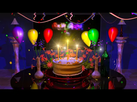 Download MP3 Happy Birthday Song Animation with Birthday Cake and Magical Celebration Effects in HD