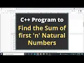 14 C Program to find the sum of first n Natural number
