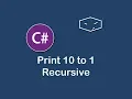 print 10 to 1 recursive in c