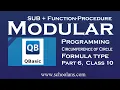 Modular Programming in QBASIC Part 6 Class 10 Formula Type Question Circumference of circle