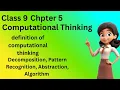 Computational Thinking Computer class 9 Chapter textbook board