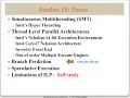 Session 15 Simultaneous Multithreading SMT and Thread Level Parallel Architectures