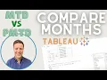 Calculate Month to Date vs Previous Month to Date in Tableau