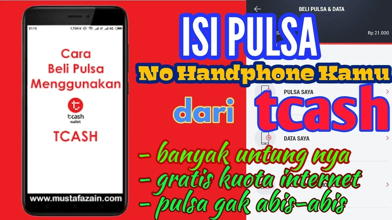 Cara menggunakan saldo Bonus Tcash wallet untuk beli Pulsa/Data