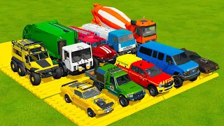 TRANSPORTING TRUCKS, EMERGENCY VEHICLES & CARS VEHICLES  HILL CLIMB TEST DRIVE! Farming Simulator 22