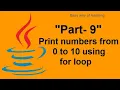 Java program to print first 10 natural numbers java coding tutorial for beginners Part - 9 in