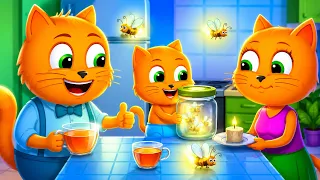 SE FUE LA LUZ - Familia de Gatos - Dibujos Animados Para Niños 4K